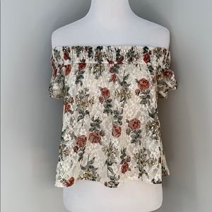 forever 21 off the shoulder floral top